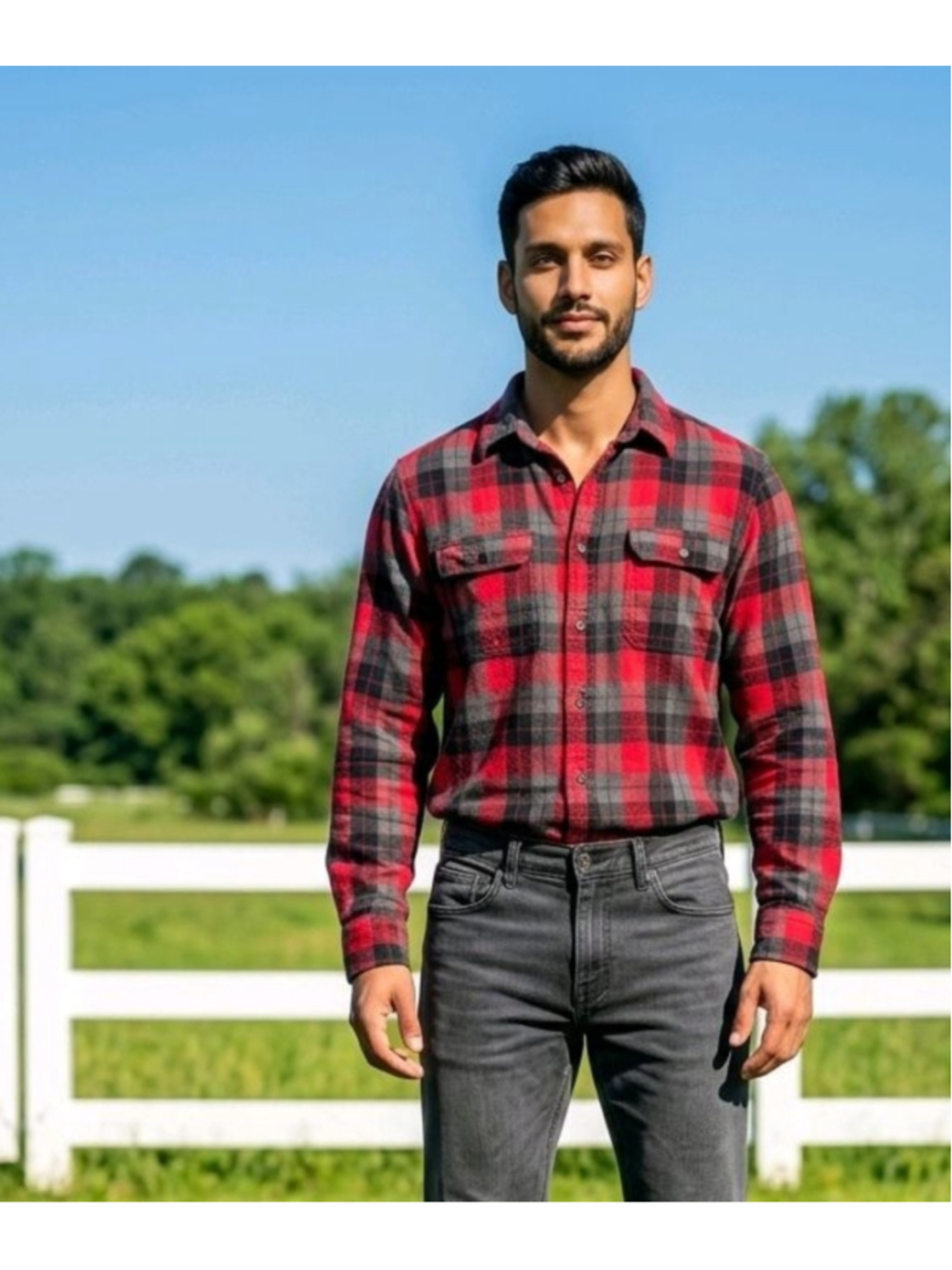 Mens Vintage Y2K Casual Button Down Shirt L Red Black Plaid Flannel Grunge